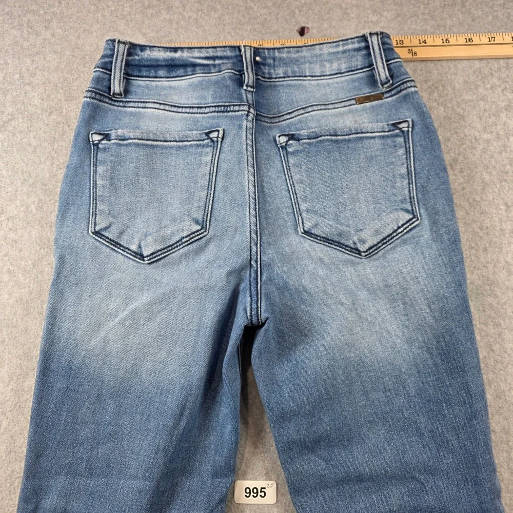 KanCan Two Tone High Rise Skinny Jeans Blue Raw Hem KC9190M Size 5 26‎